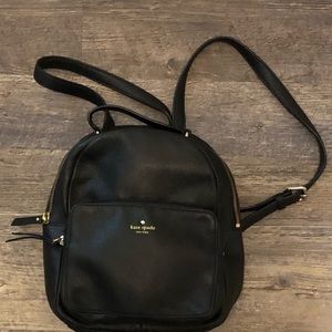 KATE SPADE MINI NICOLE LARCHMONT AVENUE BLACK LEATHER BACKPACK
